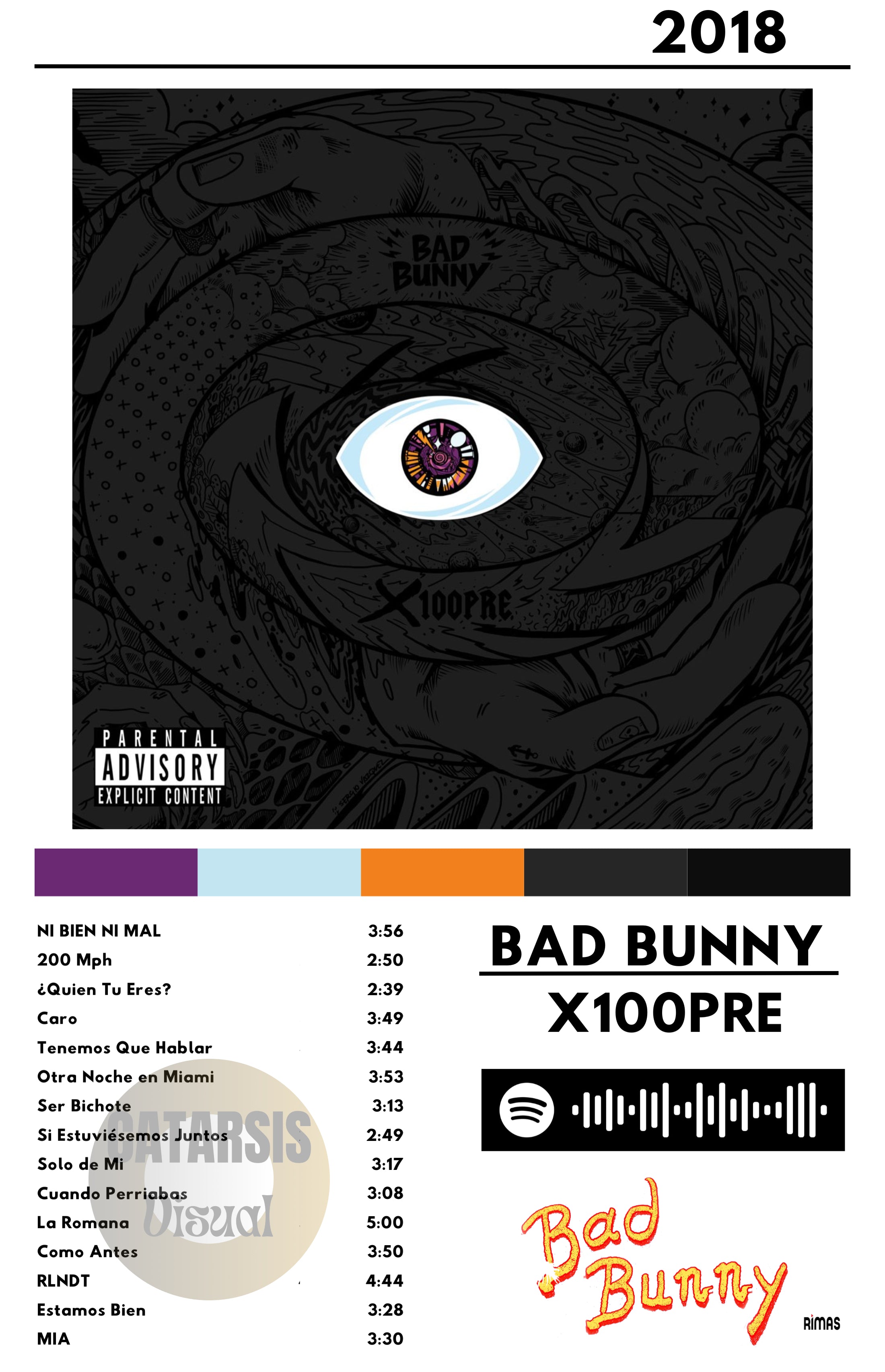 Cuadro Bad Bunny - X 100PRE