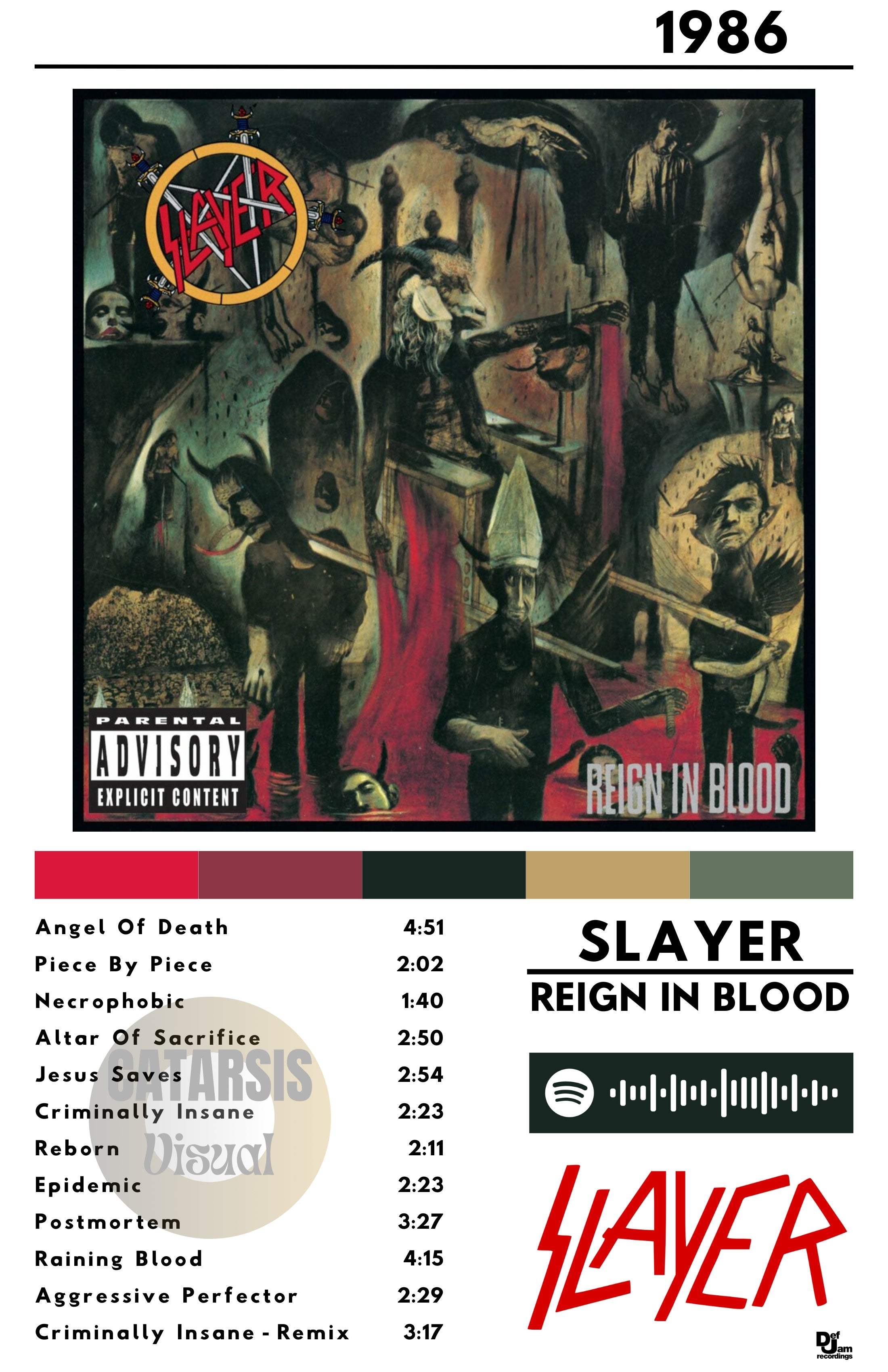 Cuadro Slayer - Reign in Blood