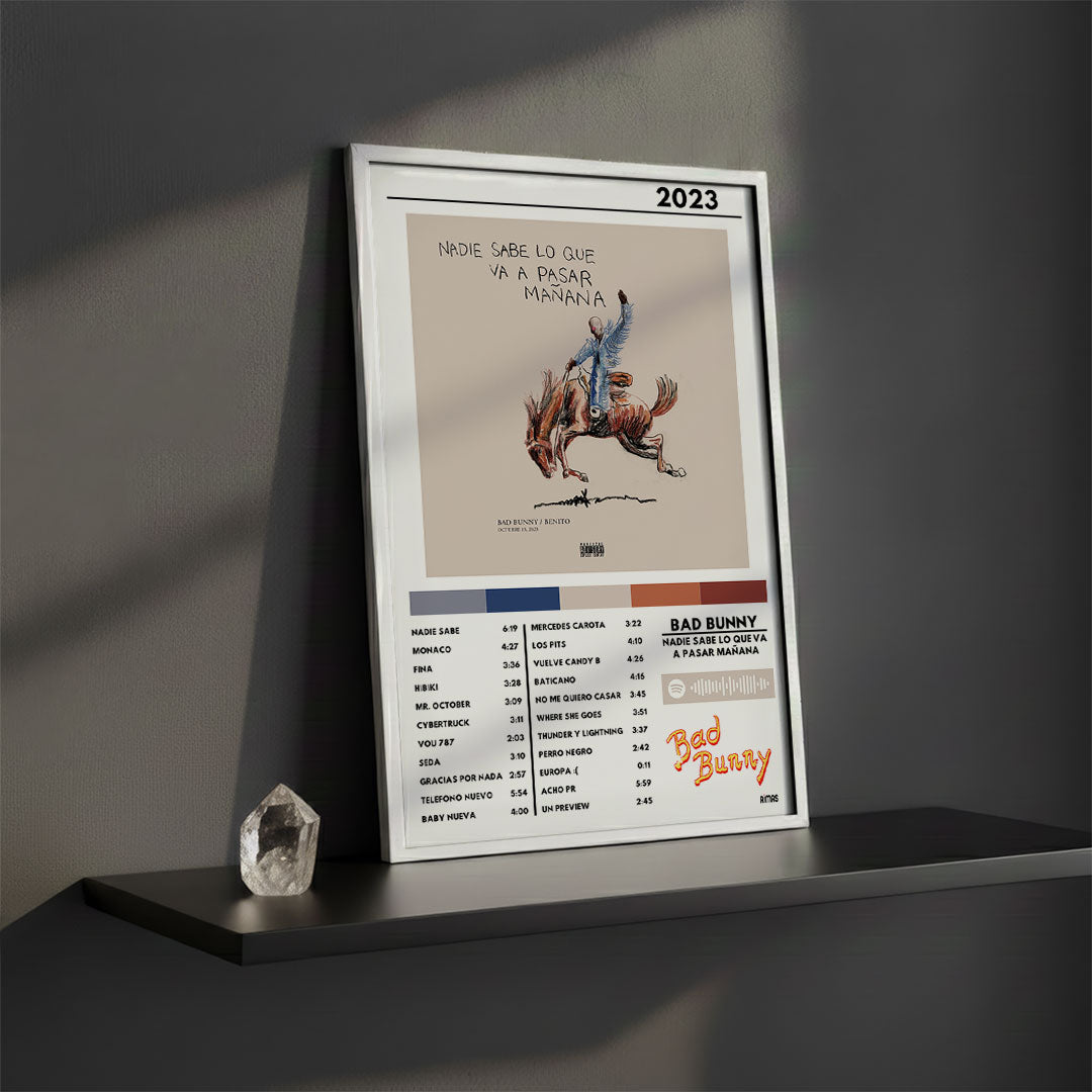 Cuadro Bad Bunny - nadie sabe lo que va a pasar mañana - Catarsis Visual