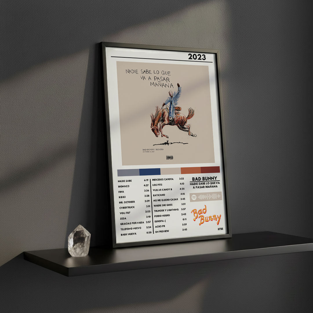 Cuadro Bad Bunny - nadie sabe lo que va a pasar mañana - Catarsis Visual