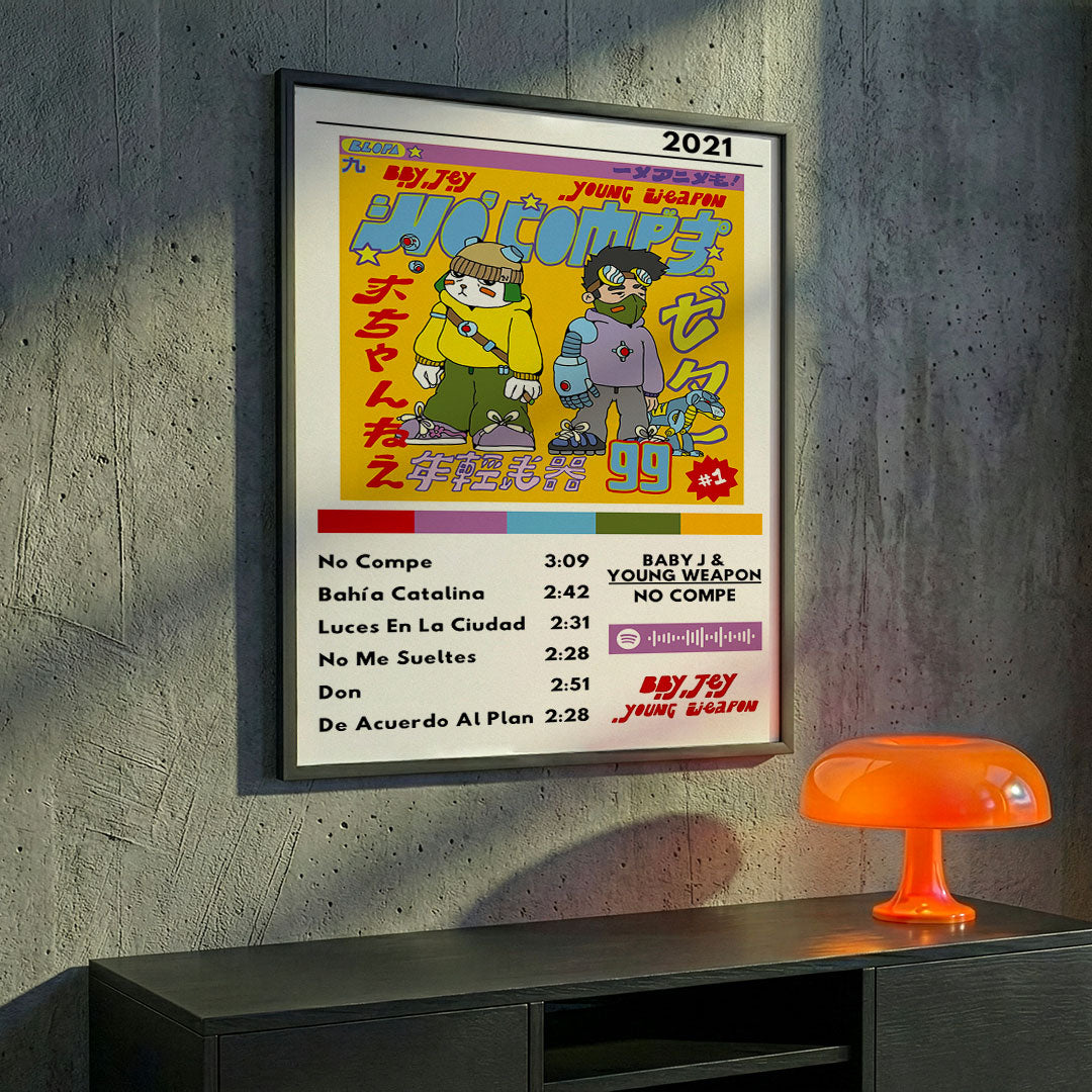 Cuadro Baby J & Young Weapon - No Compe - Catarsis Visual