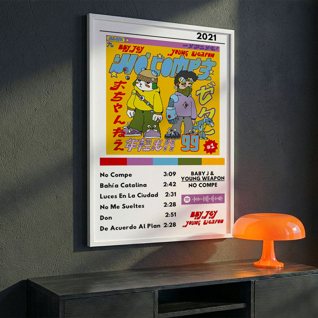 Cuadro Baby J & Young Weapon - No Compe - Catarsis Visual