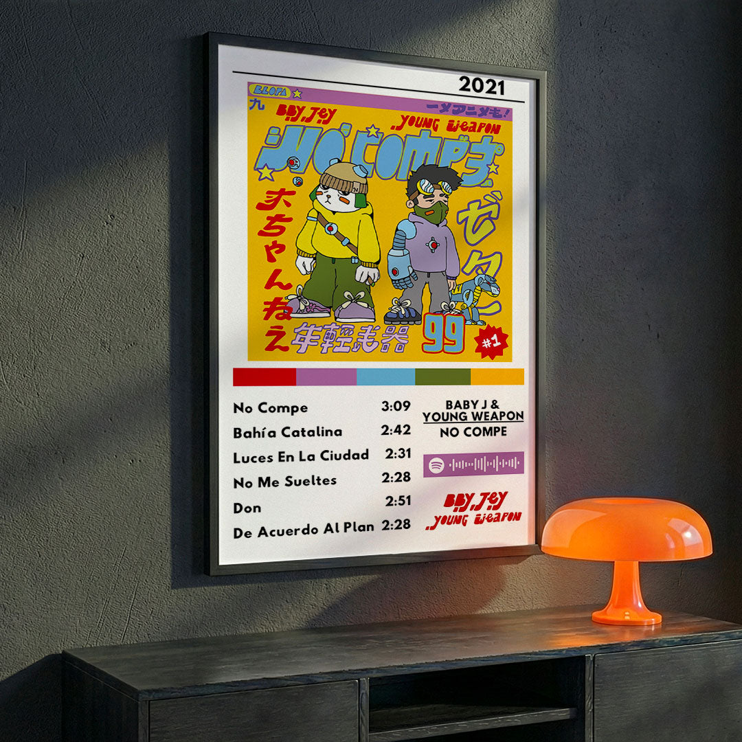Cuadro Baby J & Young Weapon - No Compe - Catarsis Visual