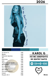 Cuadro Karol G - NO ME ARREPIENTO DE SENTIR TANTO