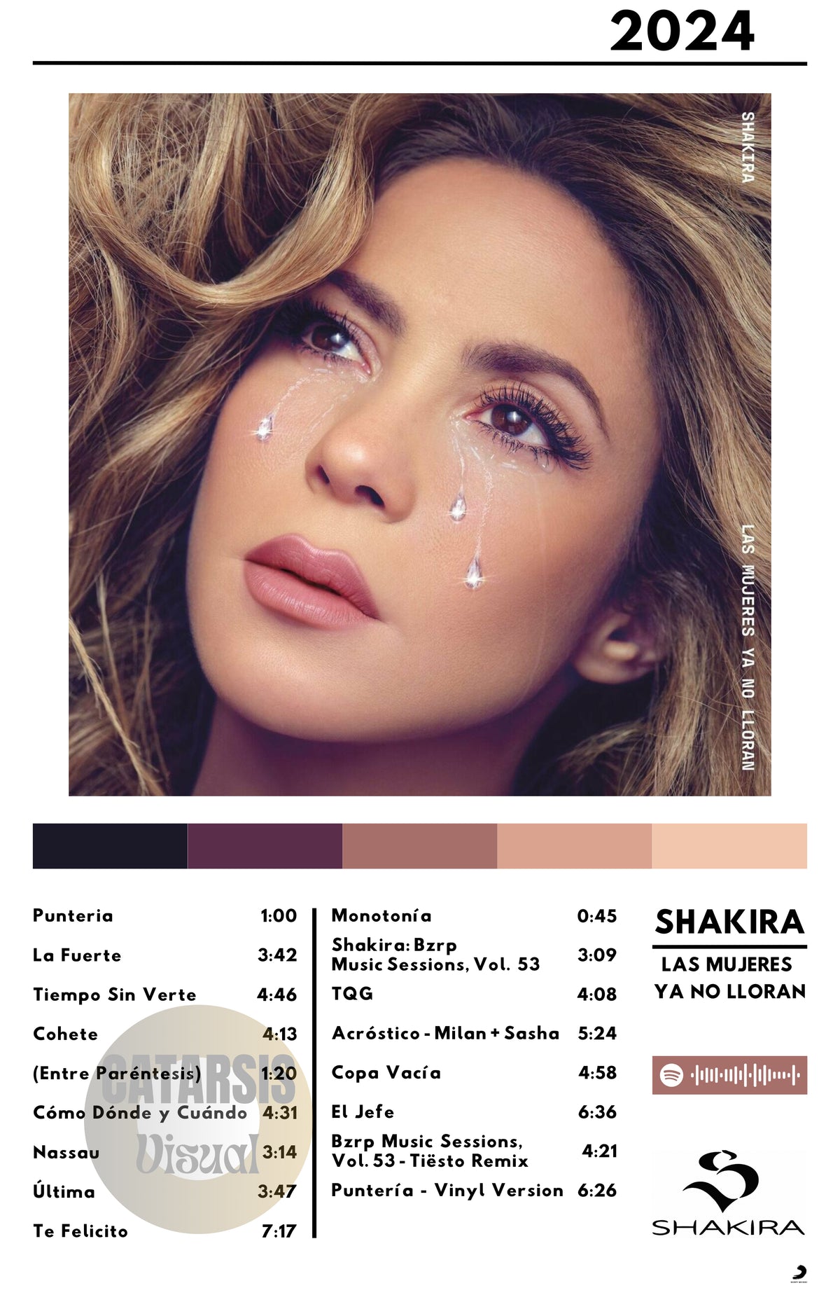 Cuadro  Shakira - Las Mujeres Ya No Lloran