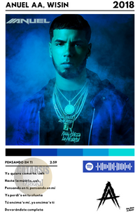 Cuadro Anuel AA - Pensando en ti