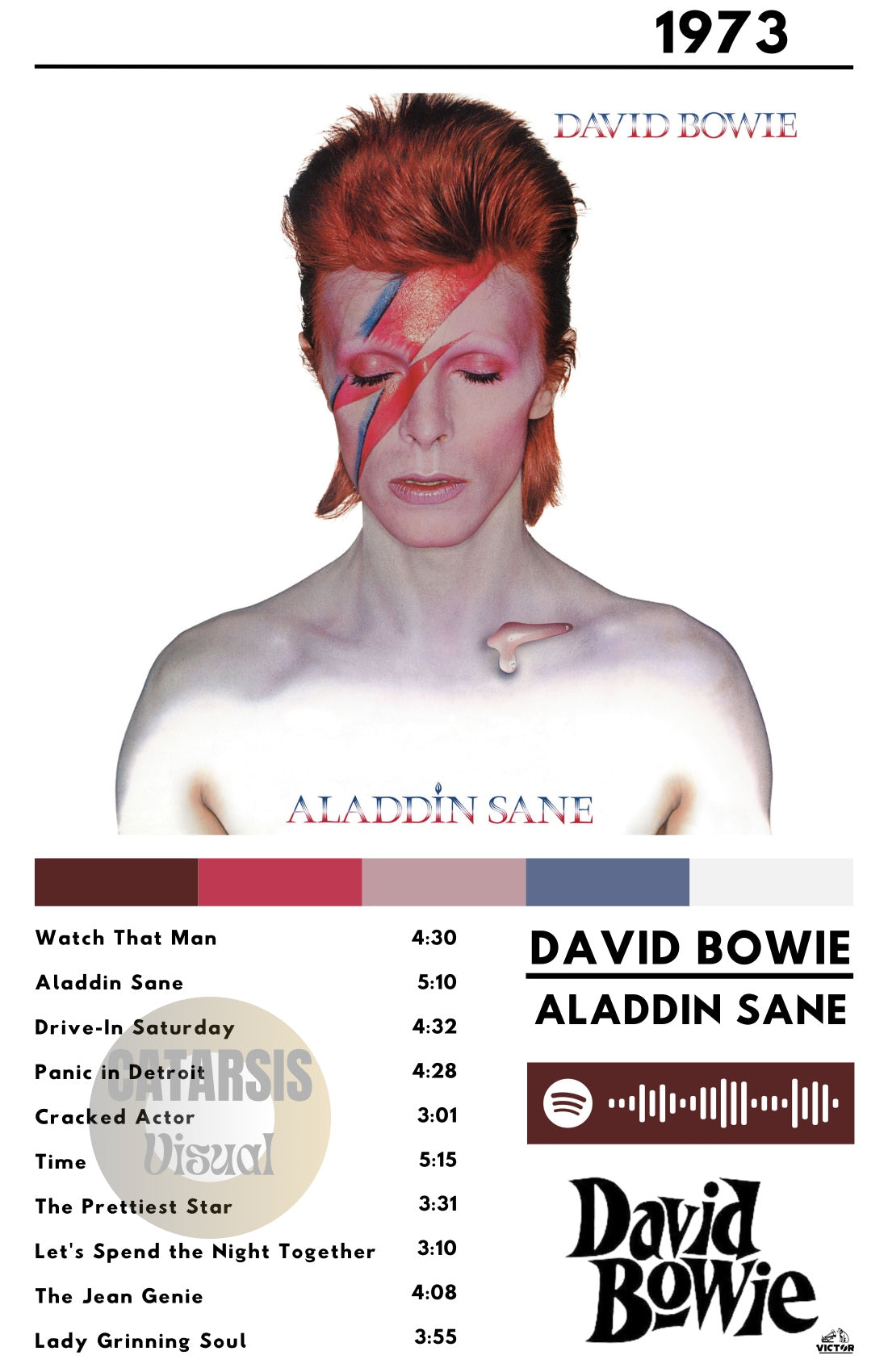 Cuadro David Bowie - Aladdin Sane
