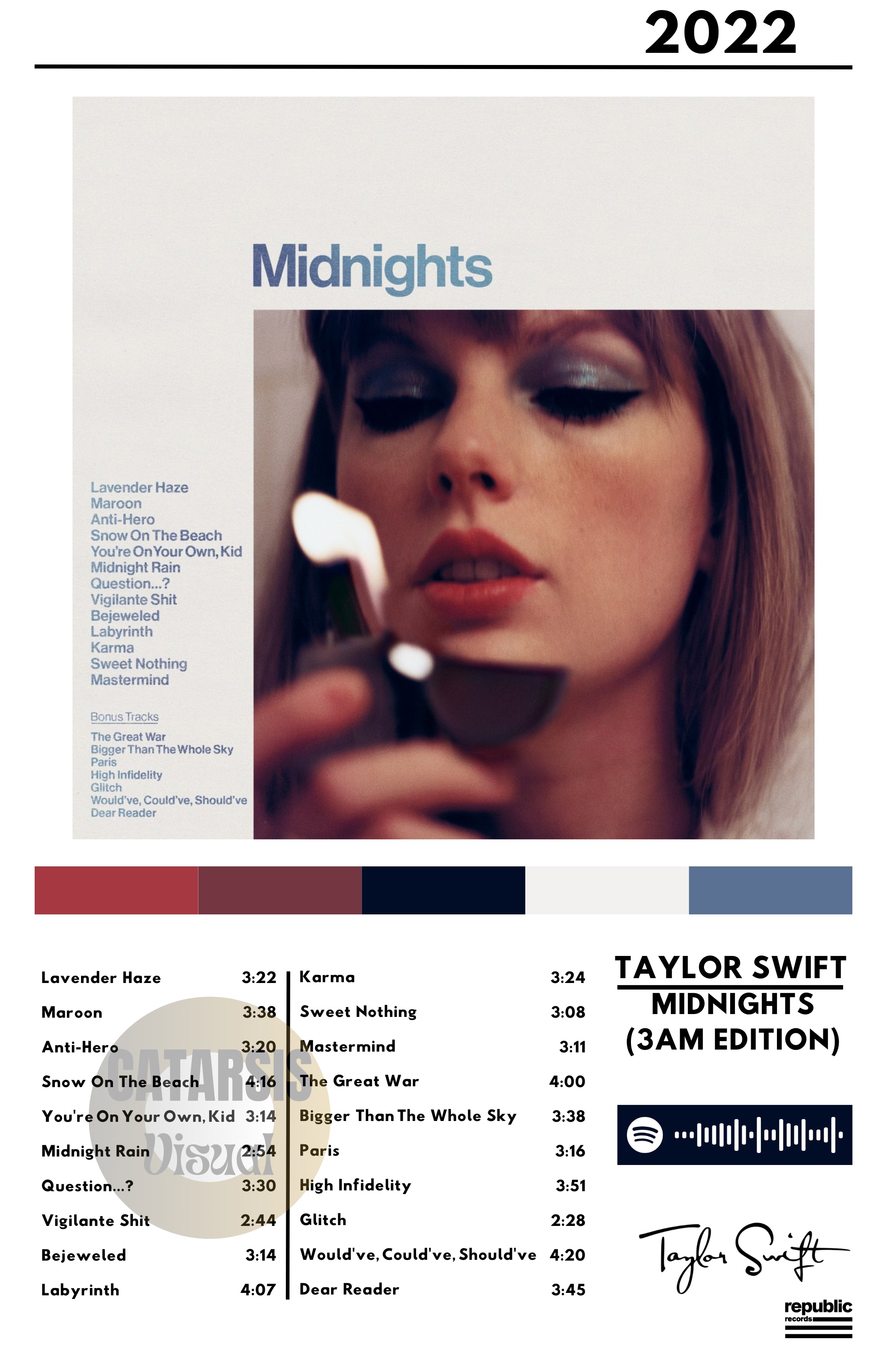 Cuadro Taylor Swift - Midnights (3AM)