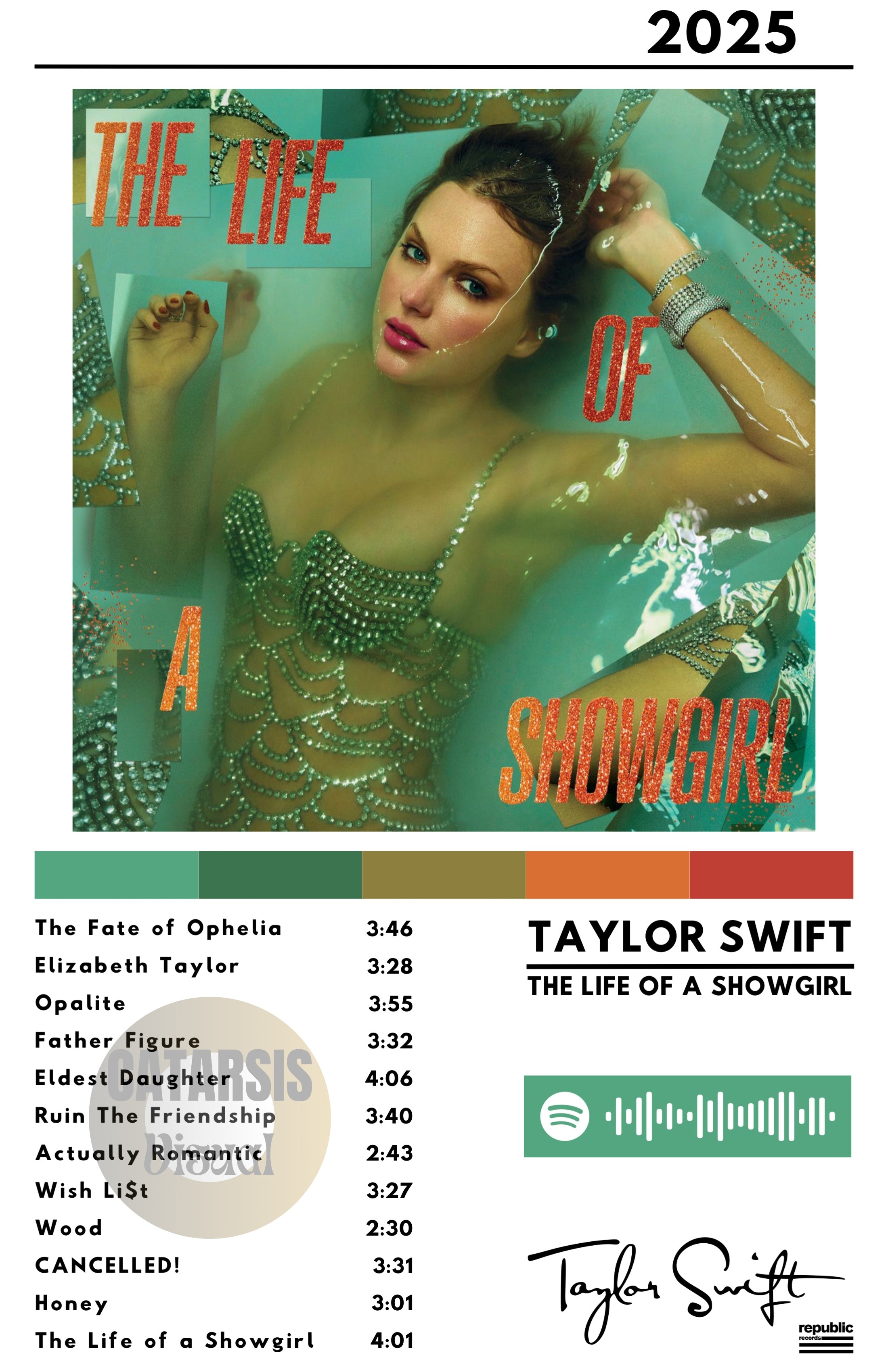 Cuadro Taylor Swift - The Life of a Showgirl